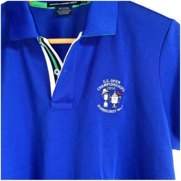 Ralph Lauren Women's Royal Blue US. OPEN CHAMPIONSHIPS PINEHURST 2014 Polo Large - Picture 2 of 6